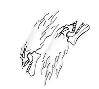 2PCS 3D Flame Skull Motorcycle Fuel Tank Stickers with Silver Design - Universal Fit Gas Tank Decals - Decals Robustes, Imperméables et Personnalisés (A (Argent))