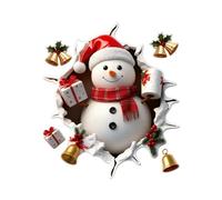 2PCS 3D Wall-Breaking Santa Claus Wall Stickers, Self-Adhesive Walls Sticker with 3D Santa Breaking Through the Walls Effect, Decals Peel and Stick, Removable Winter Decor for Refrigerator Party Room