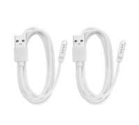 2pcs 4 Broches Câble de Chargeur USB de Montre Intelligente Compatible avec La Montre Intelligente KW88 KW18 GT88 G3 1m, Blanc