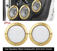 2pcs 4" Voiture Brillant Audio Haut-parleur Couverture Grille Klaxon Protection Doré