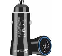 2pcs 40W Dual PD Car 2 in 1 Fast Charger Car Cigarette Lighting (Black)