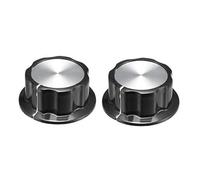 2Pcs 44.5x19mm Potentiomètre Top Tone Silver Boutons Rotatifs de Contrôle du Volume, pour Bouton de Volume de Guitare à Arbre de 6mm de Diamètre.