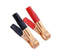 2Pcs 50A Red + Black 80mm Crocodile Car Caravan Van Test Lead Clips Alligator Clips Connector Plug Power NWPNLXEA(2PCS BLACK)