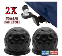 2pcs 50mm Cache-boule rotule en caoutchouc noir d'attelage Bouchon sphérique de barre de remorque Protecteur capuchon pour voiture