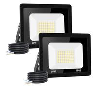 【2PCS】50W Projecteur LED Exterieur 5000LM IP66 Imperméable spot led exterieur Super Brillant Eclairage Extérieur Blanc Chaud(3000k) Sécurité spot led pour stades, usines, Parking, garage, jardi