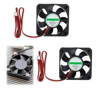 2PCS 50x50x10 mm DC 12V 5010 50mm Mini petit ventilateurs ventilateur miniature sans balais 12 V Silent Fan 50mm Ventilateur refroidissement silencieux avec fils ventilateur pour imprimante 3D