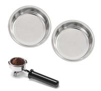 2Pcs 51mm Porte Filtre à Café n Acier Inoxydable, Single Cup Filtre Café Réutilisable Café Sans Filtre Paniers, Filtre Non-pressurisé, Accessoires de Remplacement de Machine à Café Esspesso