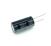 2pcs 5pcs 450v 100UF 450v100UF aluminum electrolytic capacitor size 18 * 35 20% AUOQKQUT(One Size)