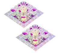 2Pcs 5W Crystal LED Downlight LED Square Downlights Dimmable Ceiling Spot Light Lamps Porch Light for Indoor Bedroom Home Lighting Cut Size: 50-90mm,Blue Light + Light