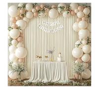 2pcs 5x8/10ft Wrinkle White Satin Backdrop Curtains for Wedding Birthday Parties Photography Background Decor Mariage fête Fond Rideau(2 Panels Ivory,150x245cm(5x8FT))