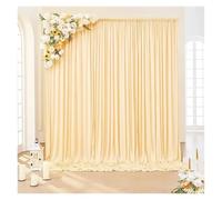 2pcs 5x8/10ft Wrinkle White Satin Backdrop Curtains for Wedding Birthday Parties Photography Background Decor Mariage fête Fond Rideau(2 Panels Champagne,150x245cm(5x8FT))