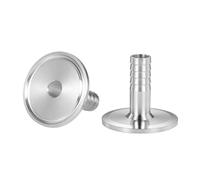 2pcs 6-38mm Hose Barb to 3/4" & 1.5" Tri Clamp Adapter, TC34 & TC25.4, 304 Stainless Steel Sanitary Fitting for Homebrew(TC25.4mm-38mm,304)