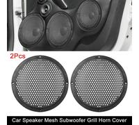 2pcs 6" Voiture Plastique Audio Haut-parleur Couverture Maille Grille Klaxon Protection Noir
