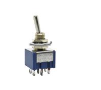 2Pcs 6mm Switches Miniature Toggle Switch Single Pole Double Throw Mini Waterproof Cap Micro Electronic Gadgets ON-OFF-ON 6A ESSEIEIE(ON-OFF-ON 6pin)