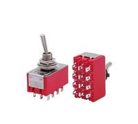 2Pcs 6mm Switches Miniature Toggle Switch Single Pole Double Throw Mini Waterproof Cap Micro Electronic Gadgets ON-OFF-ON 6A ESSEIEIE(ON-ON 12pin)