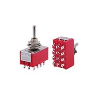 2Pcs 6mm Switches Miniature Toggle Switch Single Pole Double Throw Mini Waterproof Cap Micro Electronic Gadgets ON-OFF-ON 6A ESSEIEIE(ON-OFF-ON 12pin)