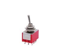 2Pcs 6mm Switches Miniature Toggle Switch Single Pole Double Throw Mini Waterproof Cap Micro Electronic Gadgets ON-OFF-ON 6A ESSEIEIE(ON-ON 9pin)