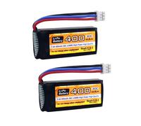 2PCS 7.4V 2S 400mAh 30C Batterie Li Prise PH2.0-3P Convient pour UMX 2S Aircraft Glider Compatible avec Fixed Wing Drone Quadcoptère