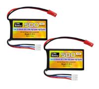 2PCS 7.4V 500 mah 30C JST-2Pplug Batterie pour Hélicoptère Télécommandé Quad-axe Avion Petit Avion de Course Miniature Drone Voiture Télécommandée, Camion, Batterie