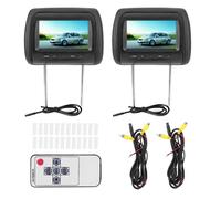 2PCS 7 In Appui-tête Ajustable sans fil LCD Lecteur Vidéo USB MP5 Display - Noir - FRA