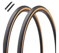 2PCS 700x25C/28 Pouces Pneu Pliable À Tringle Rigide pour Vélo De Route avec Paire De Leviers 700 25C/28 Pouces 60TPI Nylon Protection Anti-crevaison Pneus De Remplacement(700x28c)