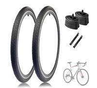 2PCS 700x25C/28C/32C/35C/38C/40C Pneus De Vélo De Route avec Chambres À Air Et Démonte-pneus 700 25C/28C/32C/35C/38C/40C Pneus De Vélo À Double Bande De Roulement(700x35C)