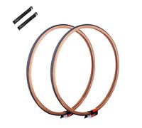2PCS 700x25C/28C Pneus De Vélo De Route avec 2 Leviers 700 25C/28C Accessoires De Remplacement pour Vélo Résistant Aux Crevaisons Compatible avec Vélo Hybride De Montagne(Brown,700x25c)