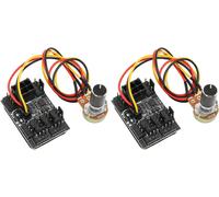 2Pcs 8 Channel Fan Hub,12V 3Pin 4Pin PWM Fan Controller,1 Button Cooling Fan Speed Controller,8 Ways PWM Fan PC Hub Splitter for CPU Case Fan