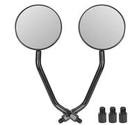 2pcs 8mm / 10mm Rétroviseur de rétroviseur de la moto d'aluminium universel de la moto ronde côte à rond noir