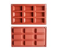 2pcs 9-Cavity Silicone Moule | Moules de gâteaux rectangulaires 3D Moules de gâteau en silicone pour la cuisson - Mini paquet de pain antiadhésive