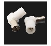 2Pcs 90 Degree TV Plug Jack Antenna Connector Right Angle Solder-free TV Male Female RF Coaxial TV Aerial Digital Coax Adapter NWPNLXEA(2Pcs Female)