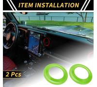 2Pcs A Pilier Haut-Parleur Anneau Couverture Garniture Pour Jeep Wrangler Jk 2007-2014 Fenšºtre A Pilier AntšŠrieur Corne Haut-Parleur Couverture StšŠršŠo Audio Cadre Abs Clair Vert