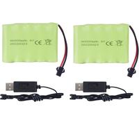 2pcs Aa 6.0v 800mah Rechargeable Rc Jouet Voiture Batterie Sm2p Prise Rc Camion Cascadeur Voiture Pelle Jouet Voiture Batterie Et Accessoires Câble De Charge Usb-Clicksell