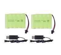 2PCS AA 6.0V 800mAh Rechargeable RC Jouet Voiture Batterie SM2P Prise RC Camion Cascadeur Voiture Pelle Jouet Voiture Batterie et Accessoires câble de Charge USB
