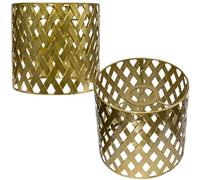 2pcs Abat-Jour en Métal or, Abat-Jour Évidé, pour Lampe sur Pied, Salon, Chambre, Salle de Bain