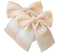 2pcs Acages de Noël, 10 Pouces de Velours élégant préformés Ornements d'arbres Noël pour Arbre, Couronne, Guirlande, Butin, escalier, cheminée, Beige |.Rubans