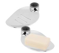 2pcs Acier Inoxydable Barre de Douche Porte - Savon, Coulissant pour Douche de Salle de Bain Clip réglable, Porte Savon Douche, Porte-Douche réglable, Slide Bar de Douche Pratique, Disque de Savon