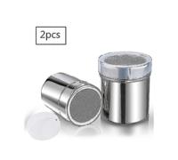 2pcs Acier Inoxydable Chocolat Shaker avec Couvercle