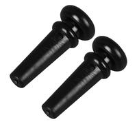 2PCS Acoustic Guitar Bridge Pins, Acoustic Guitar Tailnail Peg Synthetic Plastic Bass String End Pin Button for Strap Fixing (Black)