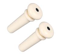 2PCS Acoustic Guitar Bridge Pins, Acoustic Guitar Tailnail Peg Synthetic Plastic Bass String End Pin Button for Strap Fixing (White)