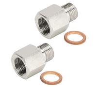 2Pcs Adaptateur D'expéditeur de Manomètre, Acier Inoxydable 1/8 Pouces NPT Femelle à M10x1.0 Mâle, Adaptateur D'expéditeur de Manomètre D'huile