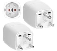 2pcs Adaptateur France vers Inde,Europe vers Inde Adaptateur de Voyage,EU vers Prise de Type D,pour Inde,Sri