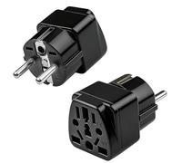 2PCS Adaptateur Prise International vers France,Adaptateur Universel vers France FR,Adaptateur Prise Chine,Adaptateur Prise USA Anglaise vers France pour Europe, France, Allemagne, Italie, Blanc