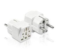 2PCS Adaptateur Prise International vers France, Prise Adaptateur, 2500W 250V 13A China Plug Adapter, USA to France Adapter for Europe, France, Germany, Italy, Universel de Voyage (White)