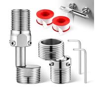 2Pcs Adaptateur Robinet en Acier Inoxydable 304 Raccord Excentré Mitigeur | Rotatif à 360°Adaptateur Robinet Extensible Raccord Plomberie pour Raccordement Robinet Douche Cuisine Lavabo