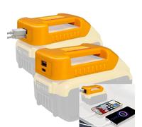 2PCS Adaptateur USB Chargeur pour DeWalt 20v 60v Batterie,Support de Batterie avec Ports de Charge Rapide USB - A et USB - C 2.1a,connecteur de Batterie d'alimentation Kit Adaptateur de Chargeur USB