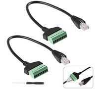 2PCS Adaptateurs RJ45 Mâle vers 8 Broches Bornier à Vis, 20cm