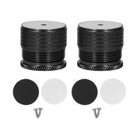 2Pcs Adjustable Furniture Leg Risers for Table Sofa Chair Desk Strong Support 23-37mm Height Aluminum Alloy Feet for Bed Cabinet Bathroom (Noir brillant)