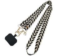 2pcs Adjustable Long Mobile Phone Lanyard Crossbody Card Neck Cord Clip Hang Lanyard Pearl Hanging Ornaments Charm Anti-Lost Lanyard pour Téléphones Intelligents