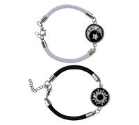 2PCS Adjustable Men's Bracelet Glows In The Dark Braid Fashion Jewelry | 2PCS Adjustable Braid Bracelets Feature A Glows In The Dark Design For Men Teens Youth Birthday Gatherings And Halloween